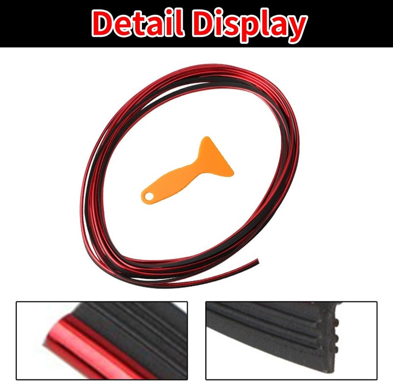 Jitrendo 33 Ft Car Interior Moulding Trim Strips Universal Auto Gap Fillers Including Installing Tool Car Electroplating Decoration Styling Door Dashboard Flexible Strip (Red) - Image 5